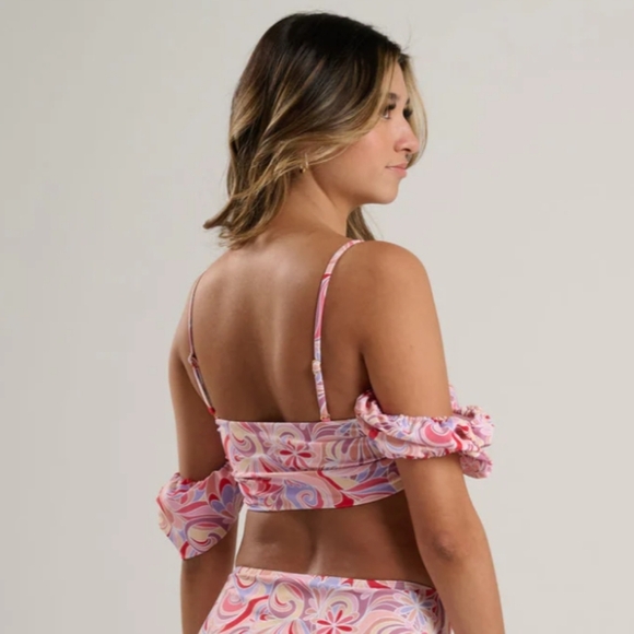 Quintsoul 3-way Bikini Top - Danixa Bandeau Top With Removable Sleeves NWT - Picture 5 of 14